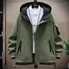 JACETOS MENINOS ZIPPER CASual Windbreaker Spring Autumn Color Solid Capuz Jacquard Coat Youth Outwear Apreselamento de tops soltos roupas