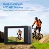 Погодные камеры мини -экшн -камера Ultra HD 4K Wi -Fi Sports Cmaera 20 -дюймовый экран 30 м.