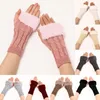 Fünf Finger Handschuhe Frauen Handschuhe stilvolle Hand warm warmer Winter halb Finger Finger Finger Finger Damen Kunstwolle Häkelgestützte Handgelenk wärmeren Handschuh 230816