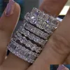 Met zijstenen 925 Sterling Sier Band Eternity Ring For Women Big Gift Ladies Love Wholesale Lots BK Sieraden Drop Delivery Dh7va