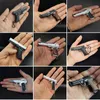 Mini Metal Keychain G17 Pistol Shape Keychain PUBG M29F Desert Eagle Portable Gun Model Shell Ejection Free Assembly T240104