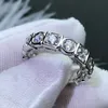 خواتم الزفاف anziw 925 Sterling Silver 35mm Round Cut Cut Full Ring for Women Mimond Diamond Square Engagement Band 230816