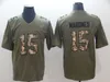 Super Bowls 2024 Football Jerseys 15 Patrick Mahomes Uniform Olive Salute To Service Camo Goddess Hemp Grey Hyphenation Rainbow Shadow Leopard Grain Embroidery