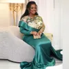 TEAL Long Sleeves Mother of the Bride African Women Pärlor Applices Evening Dress Aso Ebi Formell Party Mermaid Prom Gowns 328 328