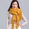 Scarves Women Plaid Scarf Winter Pashmina Shawls Cashmere Thick Wraps Lady Tassel Warm Scarves Rainbow Hairy Bufanda 230815