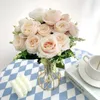 Decoratieve bloemen Europese stijl Rose kunstmatige zijde Gedroogd decoratiejaar Geschenk Valentijnsdag Tafel Atmosfeer Decor Decor