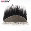 Lace Wigs 3B 3C Kinky krullende frontale met babyhaar Braziliaanse Remy Human Edge Hairline natuurlijk voor zwart 230815