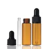 5ml amber empty mini glass sample essential oil eye dropper vials tester bottle send by sea Wpevu