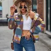 Womens Jackets Vintage Jacket Women Splicing Loose Denim Print Aztec Retro Ethnic Style Long Sleeved Shirt Streetwear Female Goth Coat 230815