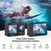 Weerbestendige camera's 4K Actie Camera Touchscreen Dual Ultra Hd Eis WiFi 15748inchunderwater 170 ° Wijdhoekvideo 230816