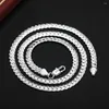 Chains Luxury 925 Sterling Silver Necklace Classic 6MM Sideways Chain For Women Men Fashion Party Wedding Jewelry Gifts