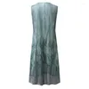 Casual Dresses Summer Women's Sleeveless Button Decoration Double Pocket Dress Round Neck Fashion Loose Beach