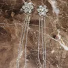Dangle Küpeler Muhteşem Parlak Rhinestone Çiçekleri Kadınlar Moda Takı Partisi Gösterisi Deyrama Aksesuarları