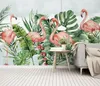 Wallpapers CJSIR 3d Wallpaper Modern Southeast Asian Banana Leaf Flowers Flamingo TV Cafe Background Wall For Living Room Decor