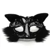 Party Masks Cat Masquerade Lace Mask Y Women Decoration Venice Half Face Ball Crystal Gatto Eyemasks Christmas Halloween Costume Props DHF42