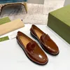 Toppdesigner skor kvinnor casual skor låsande g loafers äkta läder polerade kohud klassiska loafers slip-on mode damer fritid non slip lata skor