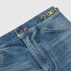 Pantaloni da donna Designer CE Dark Union Washing Denim Medium High Wiist Jeans Sgrx leggermente svasati