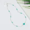 Ketens turquoise stiksel sleutelbeen ketting vrouwelijke minderheidsontwerp etnische stijl natuursteen ketting sieraden