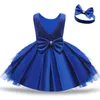 女の子のドレス1-5T幼児レースドレスフォーマルパーティープロムガウン幼児バックレス刺繍服ベビー服
