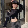 Women's Sweaters Lady Sexy Off Shoulder Buttons Knitted Women Black Beige Short Length Sweater 2023 Lace-up Waist Crop Pullover Sweter