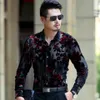 Spring Autumn Long Sleeve Men's Shirts Male Velvet Formal Men Full Dress Shirt For Man Slim Masculina Camisa Casual243L