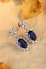 Dangle Earrings Drop Earring 9k White Gold Lab Sapphire For Women Charm Statement Stud Diamond Unique Jewelry