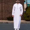 الملابس العرقية الإسلامية الموضة الإسلامية الرجال جوبا ثوبس المغربية العربية كافتان أبايا بيضاء طويلة الجلباب عيد الصلاة رمضان بلوزة