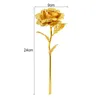 Dekorative Blumen 1PC Gold Rose Blumenfolie plattierte Kunststoff Künstliche Rosen Hochzeit Valentinstag Geschenk Schönheit Golden für Home Dekoration