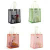 Storage Bags 1pcs Women S Casual Handbag Shopping Shoulder Bag Cute Eye Print Beach Mesh Cloth Large Capacity Reusable