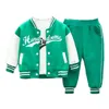 Clothing Sets Spring and Autumn Baby Boys Girls Korean Suit Handsome Sports Baseball Uniform Three piece Cardigan Jackets 230815
