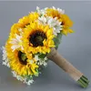 Fiori del matrimonio Bridal artificiale girasole di girasole fiore sposa bouquet festa di San Valentino decorazioni pografiche romantiche oggetti di scena