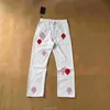 Jeans pour hommes Designer Make Old Washed Chromees Hearts Chrome Pantalon droit Heart Letter Prints pour femmes hommes Casual Long Styleks8w #