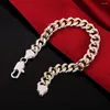 Link Bracelets Wholesale Price Noble 10MM Men Beautiful Bracelet Gold Color Silver Fashion Wedding Lady Jewelry