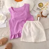 Clothing Sets Age Baby Costume Summer Girl's Camisole Set Solid Color Simple Fashion Kids Top Shorts Piece Set Children Clothes
