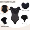 Waist Tummy Shaper Seamless Shaperwear Women's Bodysuits Sexy Ribbed Square Neck Short Sleeve Bodysuits Tummy Control Body Shapers Belly 230815