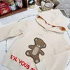 Diseñador ropa de bebé para niños sudaderas con calma de muñeca tejido de oso