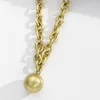 Chains Gold Ball Necklaces Chunky Silver Chain For Women Trendy Pendant Cute Plated Filled Cuban U Link Choker