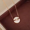 Ketens harmonie links spelletjes dames ketting platen roségouden mode luxe fritillary malachitische short chain cadeau sieraden