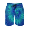 Shorts masculinos Blue Tie Tye Board Abstract Print Classic Beach de praia Oversize Trunks masculino