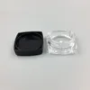 5Gram Plastic Jar Square Shape Clear Pot Black Cap Cosmetic Sample Eyeshadow Lip Balm Container Nail Art Piece Glitter Bottle Wjtcc