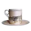 Muggar Creative Ceramic Coffee Cup Golden Porslin Tea Cups Set High Quality 230815