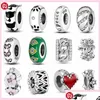 Silver 925 Sier Beads Charms Fit Pandora Charm Armband Cat Paw Spacer Heart Flower Stopper Set Drop Leverans smycken Dhvgy