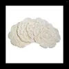 Tafelmatten 4 stks 8,6 inch Doilies haak ronde kant Doily handgemaakte placemats katoen gehaakt onderzetters (beige)