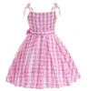 Cosplay Barbie Girl Princess Jupe Film avec les mêmes robes licou 2-13T Enfants Designer Plaid Taille Slip Dress