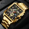 Avanadores de punho Binbond High-end Square Men Student Student Impermeável Calendário Luminário Relógio Relógio Relogio Masculino