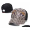 Top Caps 2023 Tasarımcılar Erkek Beyzbol Markası Tiger Kafa Şapkaları Arı Yılan İşlemeli Kemik Erkekler Kadınlar Casquette Sun Hat Gorras Sports Me DHTW1