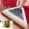 Carpets Set Of 4 Anti-slip Pad For Carpet Mat Triangle Patch PU Fixed Stickers Home Kitchen Living Room Rug