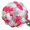 Wedding Flowers Fashion Royal Blue Artificial Bouquets With Crystal Bridal Broche Brides Bouquet de Mariage 2023