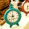 Relojes de mesa europeos retro nostálgico adornos de reloj de madera artesanías de madera decoración del hogar podto de escritorio vintage