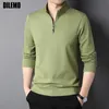 Mens Polos toppklass Fashion Brand Luxury Zipper Polo Shirt Men Casual Plain Korean Solid Color Long Sleeve Tops Clothing 230815